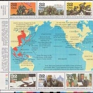 US #2981 pane of 10, 32c World War II, 1945: Victory at Last
